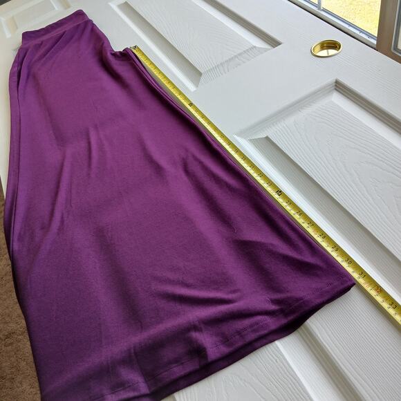 Callie Curvy Eggplant Purple Palazzo Pants 2X high-rise soft comfy elastic-free - Picture 10 of 14